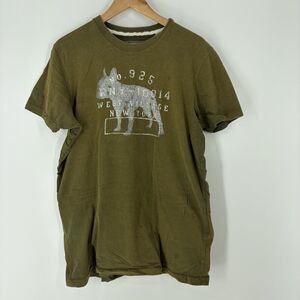 VTG Ruehl No 925 T Shirt Size XL Mens Olive French Bulldog Graphic Tee Y2K Crew